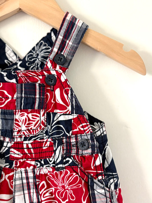 Vintage 00s The Place Madras Shortalls Size 0-3 months