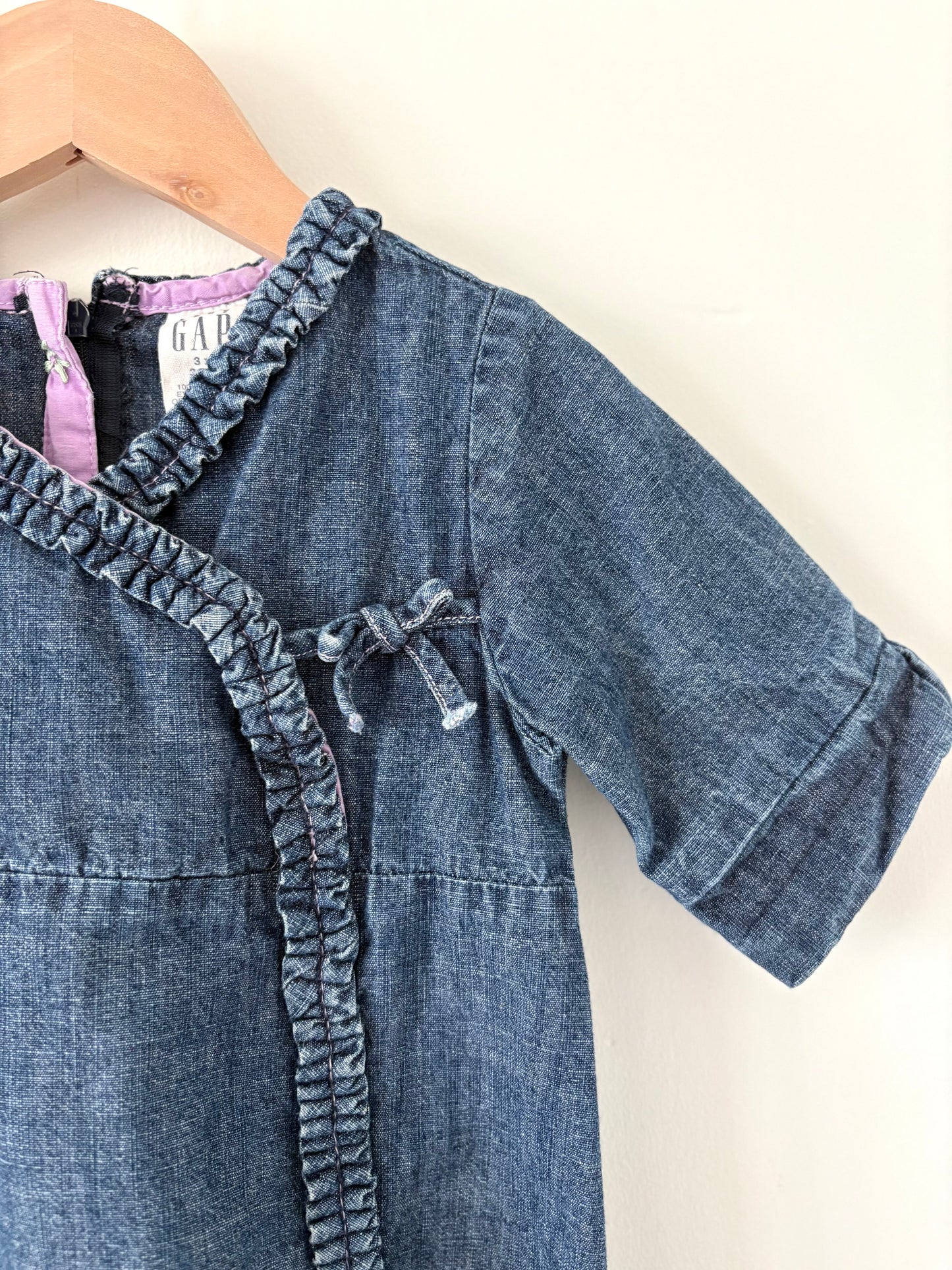 Vintage 00s Gap Denim Wrap Dress Size 3T