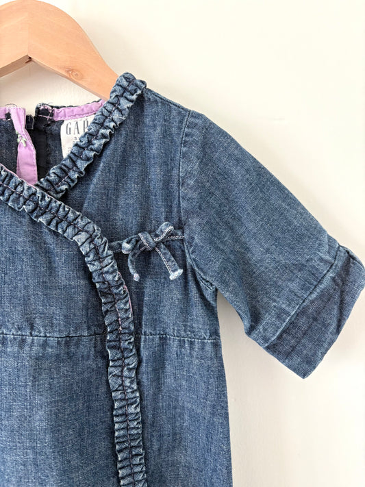 Vintage 00s Gap Denim Wrap Dress Size 3T