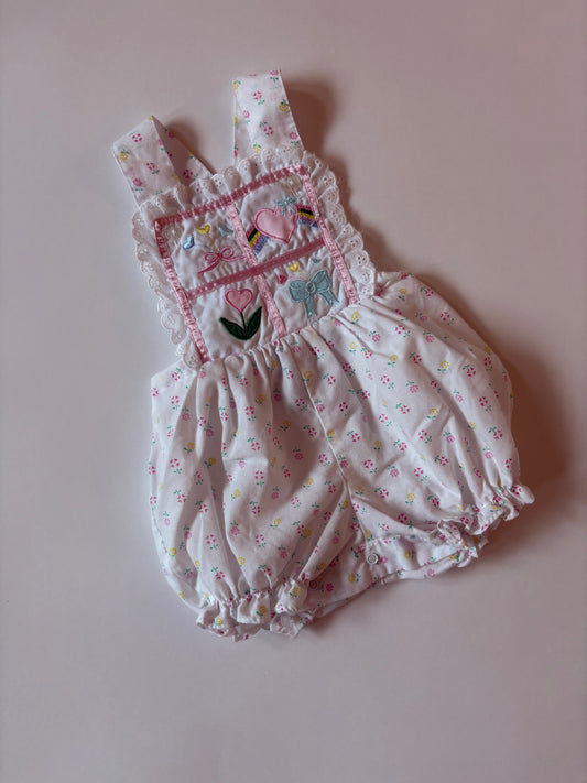 Vintage 80s Spring Ruffle Bubble Size 3-6 months