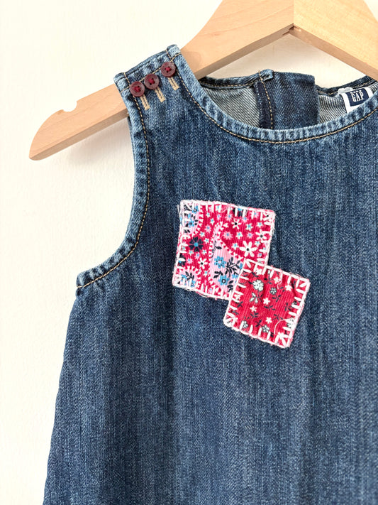 Vintage 00s Gap Denim Patch Dress Size 3T