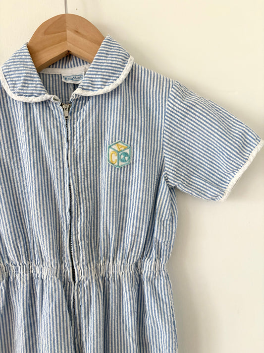 Vintage 60s/70s Seersucker Jumpsuit Size 2T