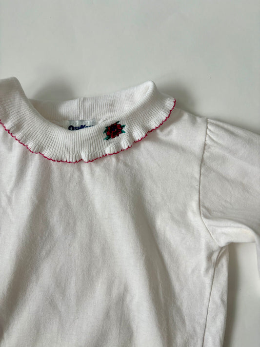Vintage 90s Oshkosh Ruffle Collar Shirt Size 4T