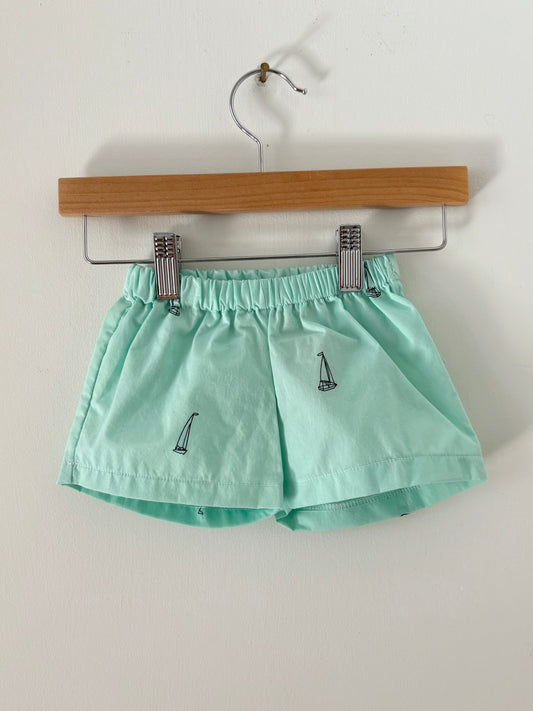 Hand-sewn Upcycled Sail Shorts Size 6-9 months