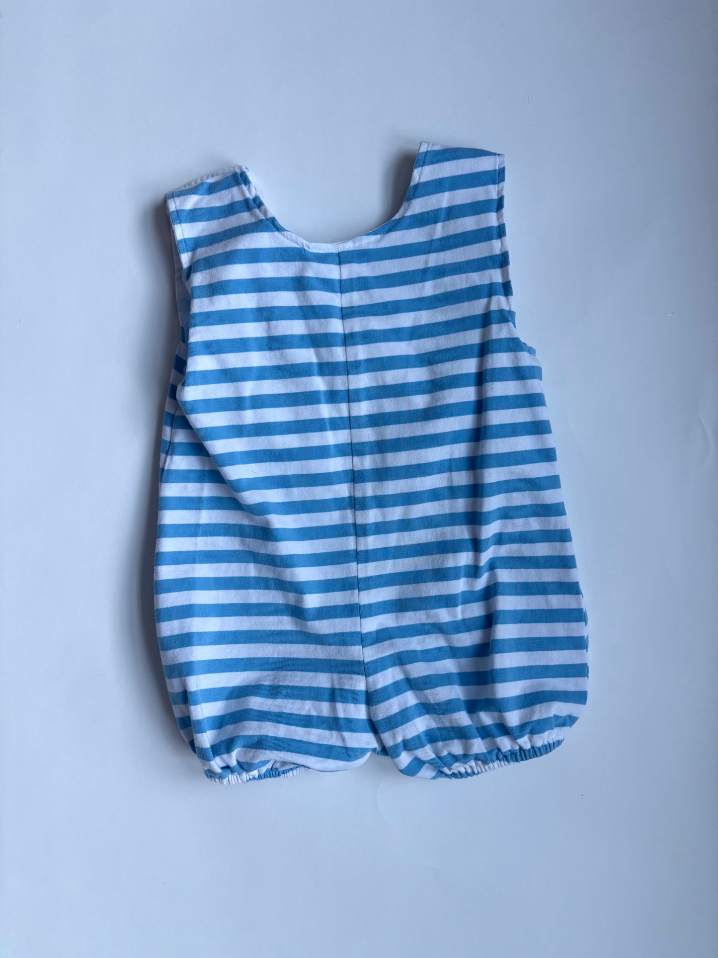Vintage 90s Striped Sailboat Romper Size 9 months
