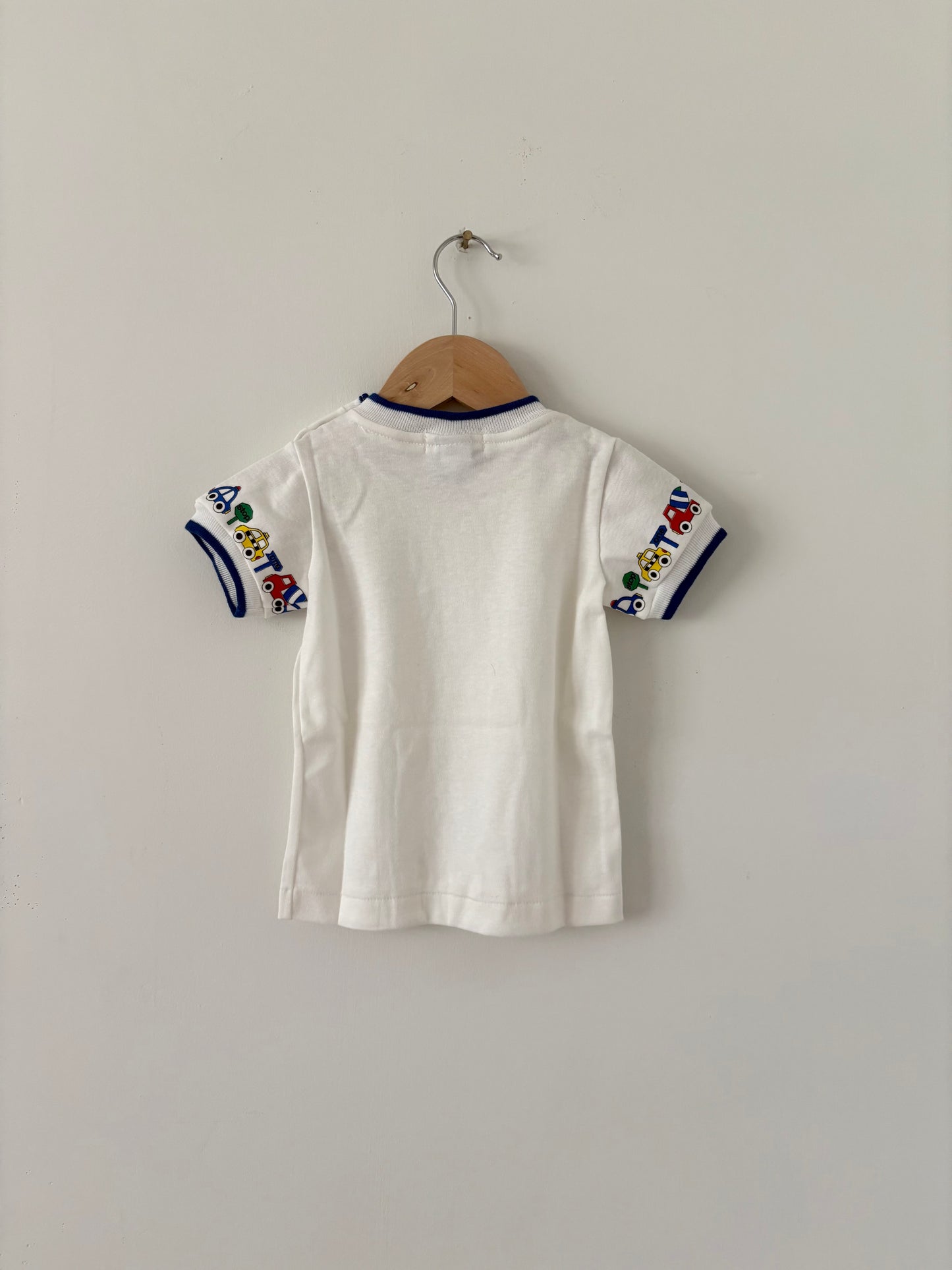 Vintage Lands End Ringer Car Tee Size 12-18 months