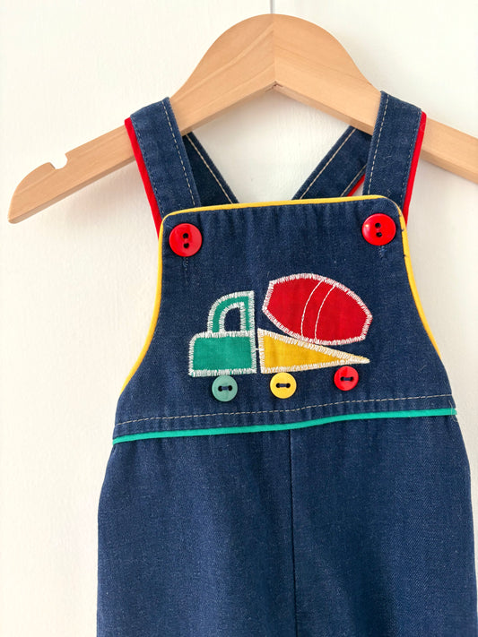 Vintage Health-tex Cement Mixer Piped Overalls Size 12 months