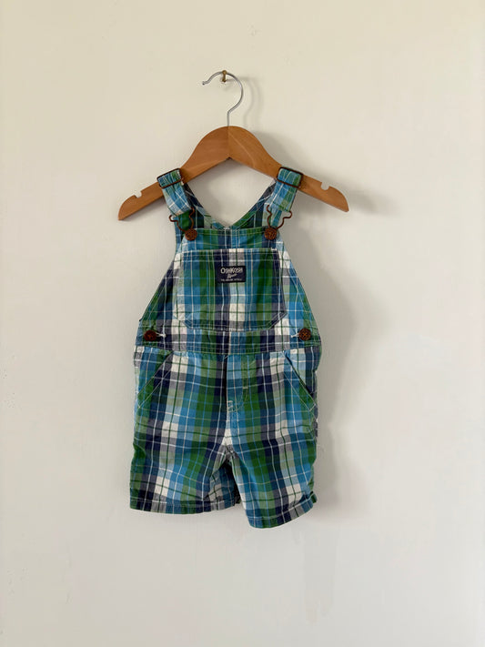 Oshkosh Plaid Shortalls Size 18 months