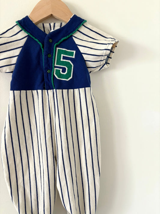 Vintage 80s Buster Brown Baseball Romper Size 2T
