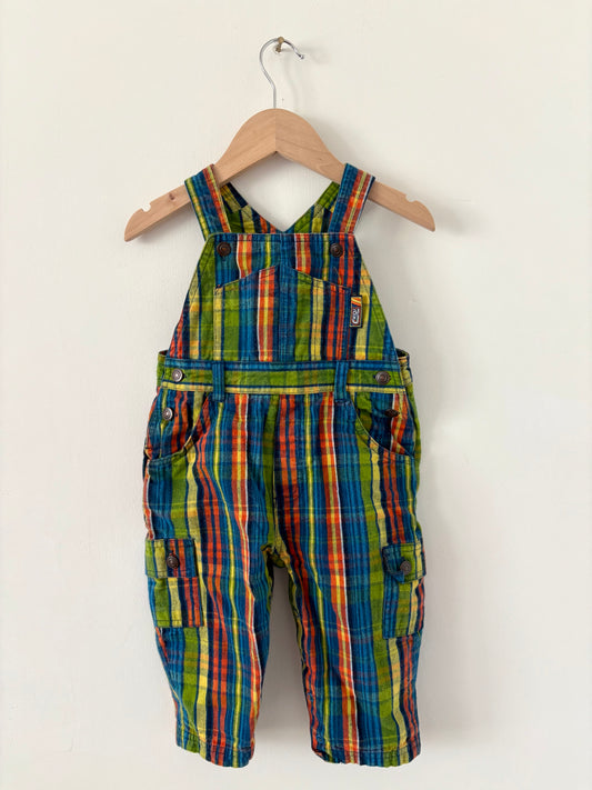 Vintage Bright Colored Plaid Overalls Size 12-18 months