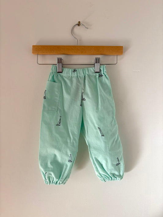 Hand-sewn Upcycled Sail Joggers Size 6-9 months