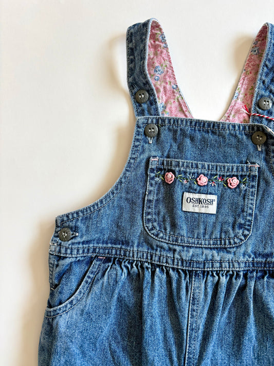 Vintage Y2K Oshkosh Ribbon Cuff Overalls Size 18 months
