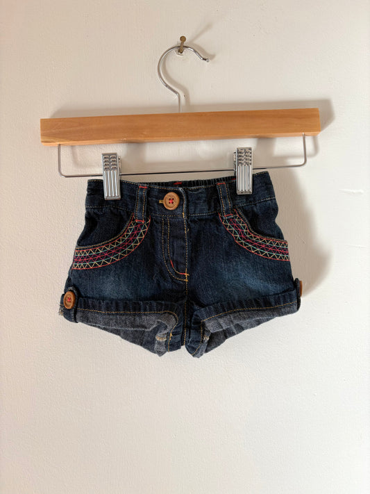 00s Gymboree Embroidered Jorts Size 3-6 months