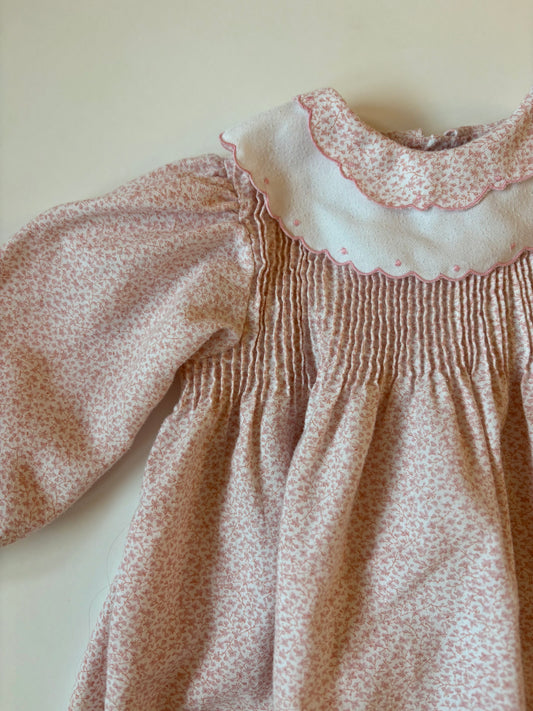 Vintage 80s Carriage Boutiques Scalloped Collar Dress Size 12 months