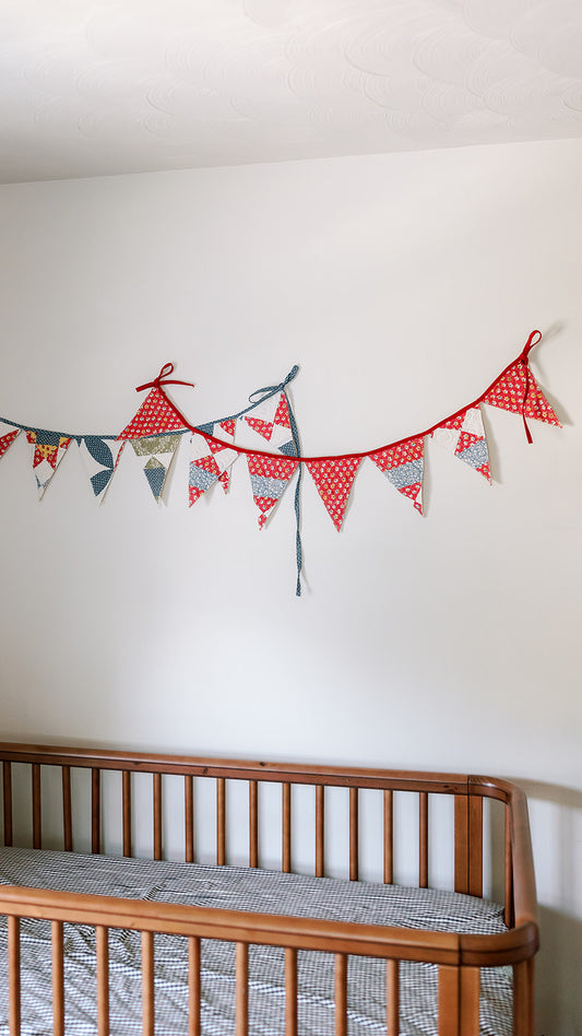 Quilted Handmade Pennants - Primary