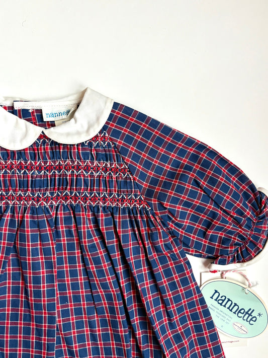 Vintage 80s Nannette Smocked Dress Size 18-24 months