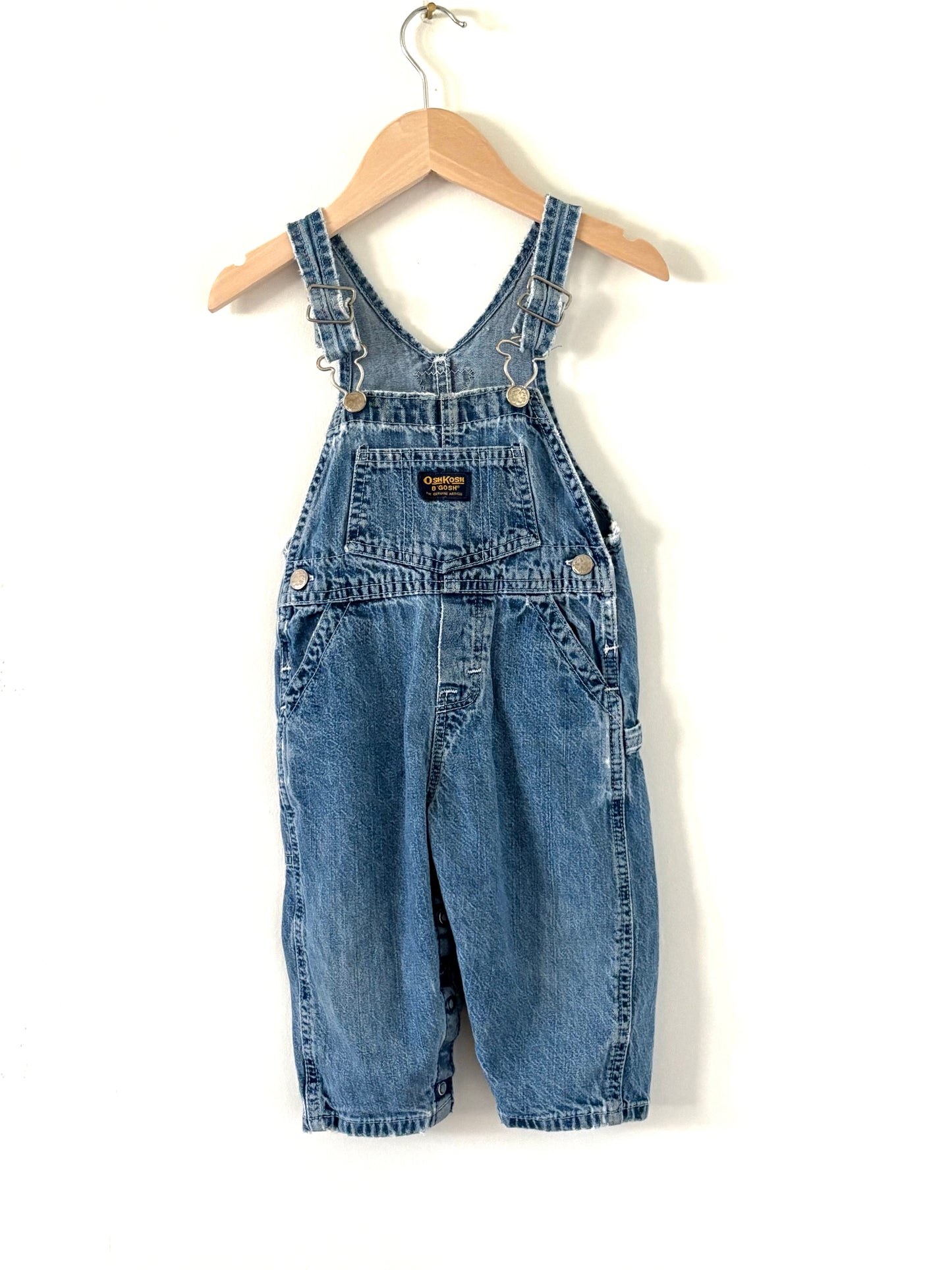 Vintage 90s OshKosh Classic Denim Overalls Size 12 months