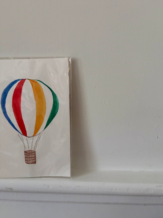 Original Hot Air Balloon Watercolor on Cotton Paper Painted by Marissa