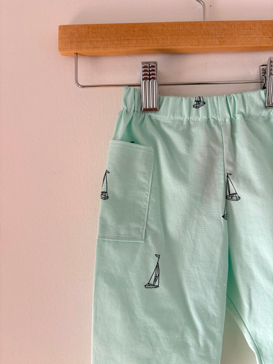 Hand-sewn Upcycled Sail Joggers Size 6-9 months