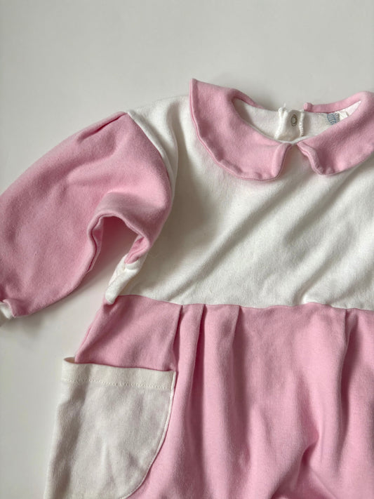 Vintage 80s Pink Pocket Romper Size 18 months