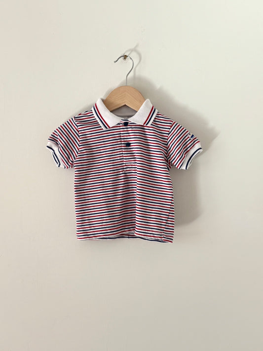 Vintage Little Me Red & Blue Striped Polo Size 12 months