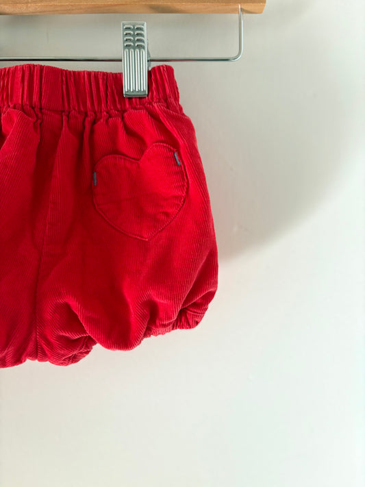 Baby Boden Corduroy Heart Bloomers Size 6-9 months