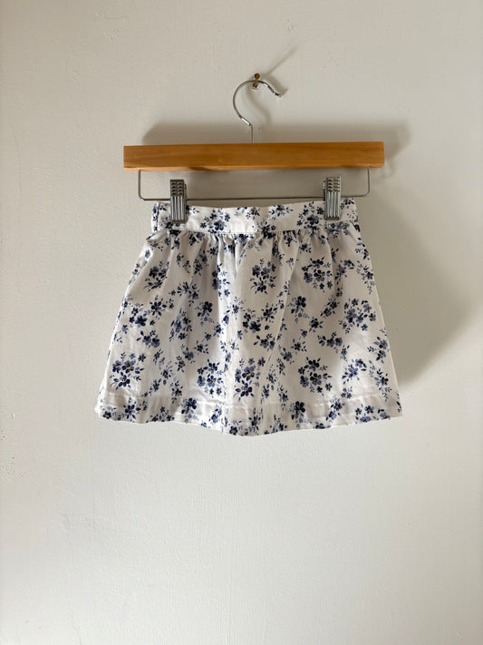Vintage Hartstrings Blue and White Floral Skirt Size 2T