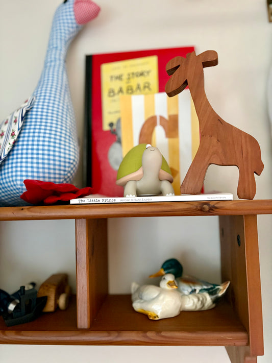 Vintage Carved Wooden Giraffe