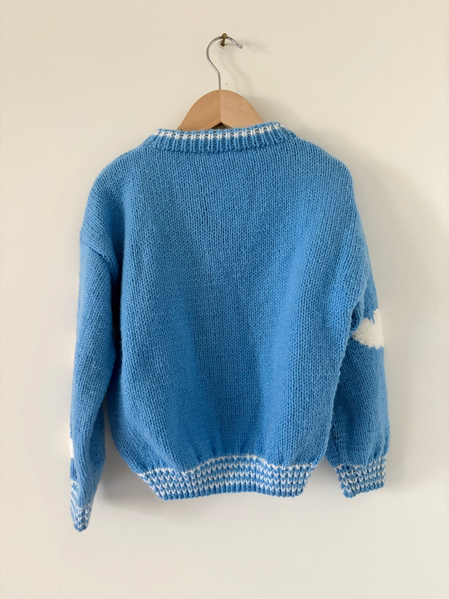 Hand-knit Airplane Wool Sweater Size 4T