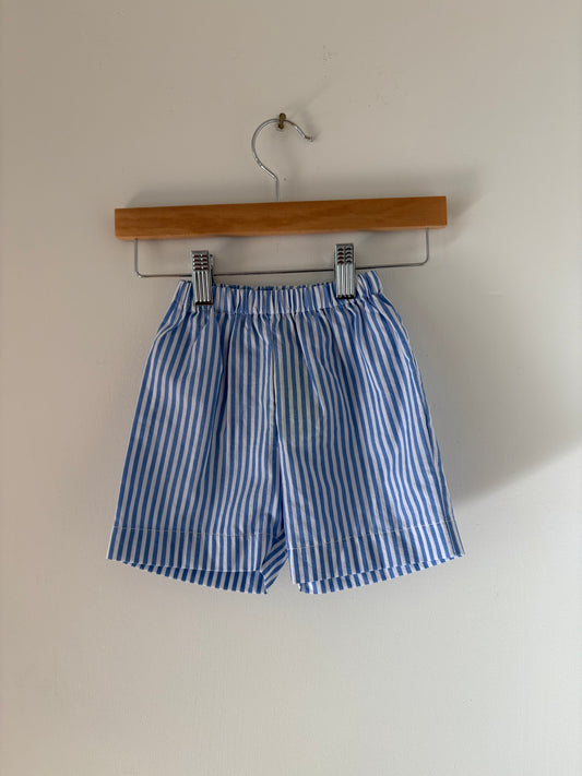 Hand-sewn Upcycled Stripe Shorts Size 18-24 months