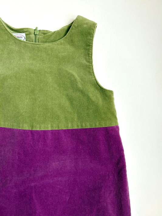 Vintage Talbots Kids Color Block Corduroy Jumper Size 6X