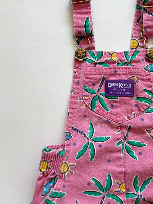 Vintage 80s Oshkosh Tropical Shortalls Size 2T