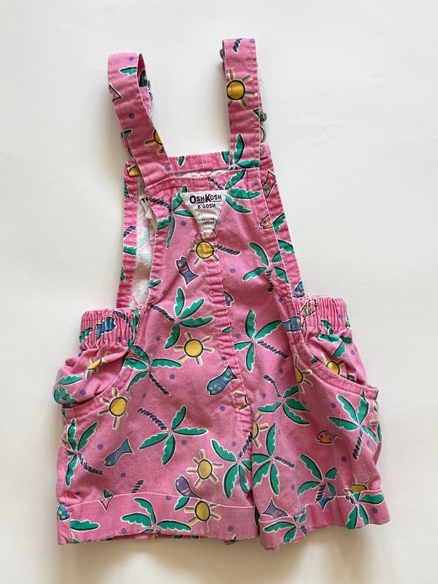 Vintage 80s Oshkosh Tropical Shortalls Size 2T