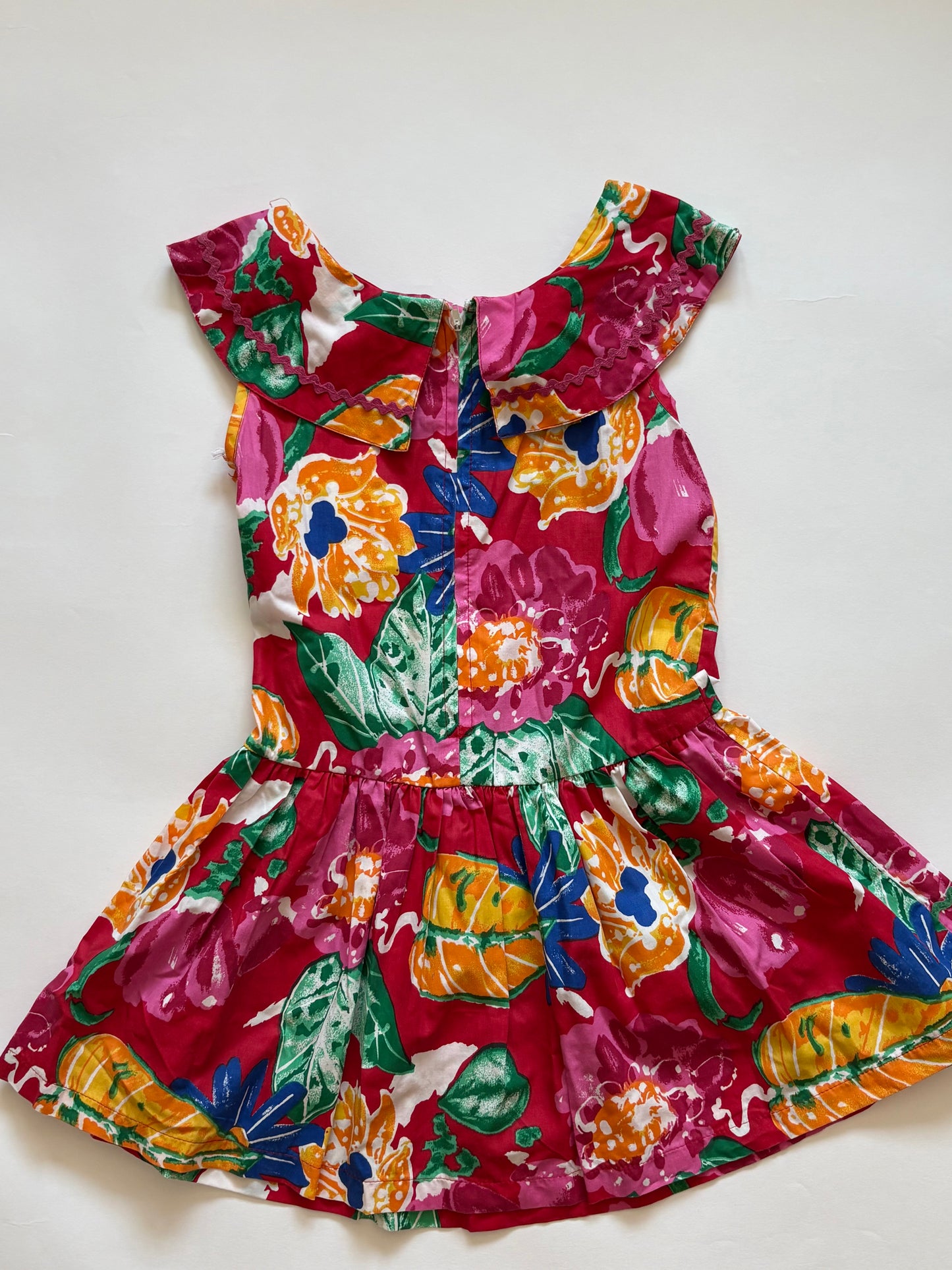 Vintage 90s Rachel's Kids Drop Waist Ric Rac Dress Size 6