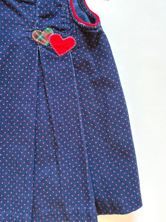 Vintage 90s Samara Corduroy Heart Dress Size 3T