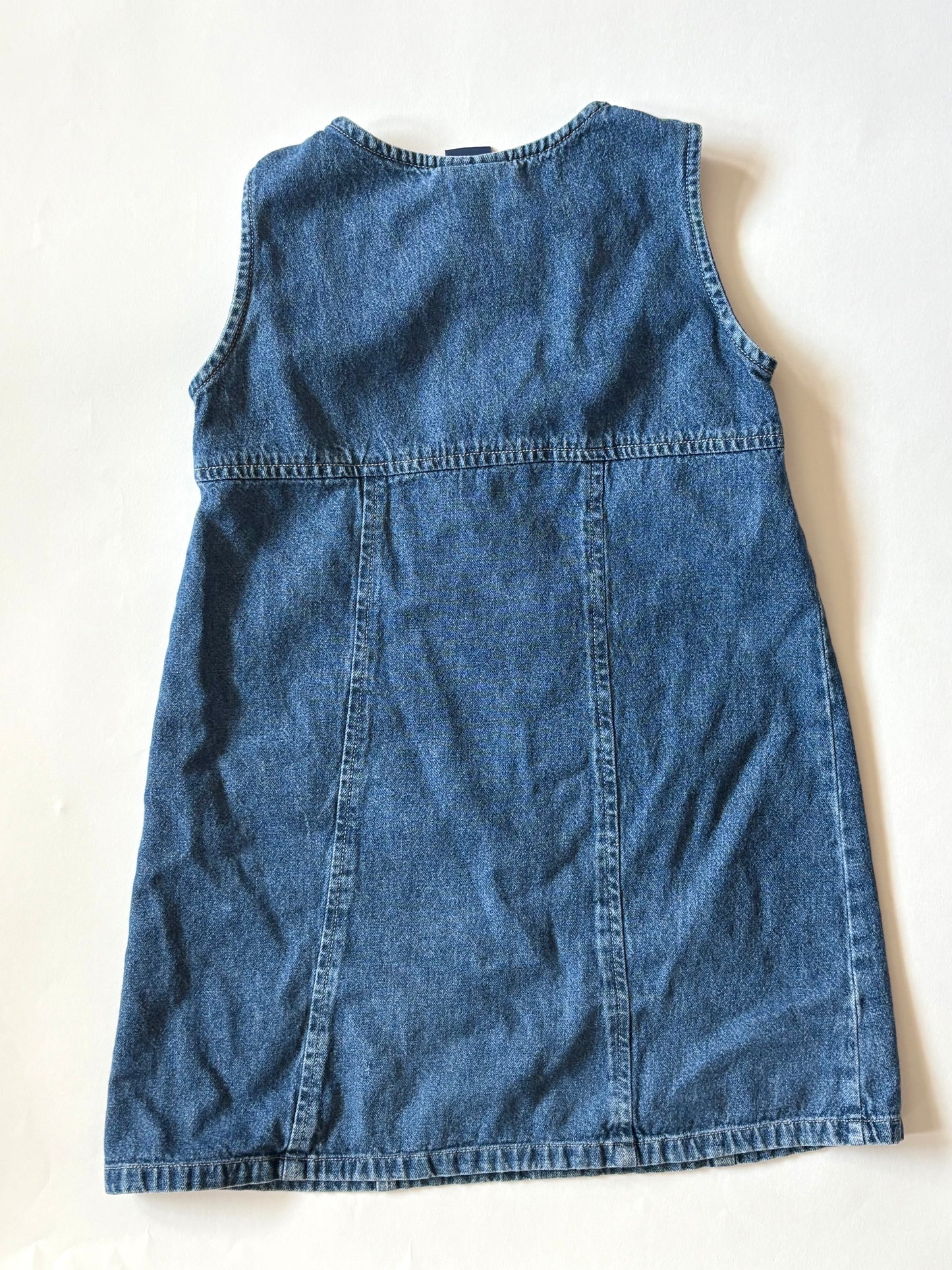 Vintage 90s Embroidered Denim Zip Dress Size 5/6