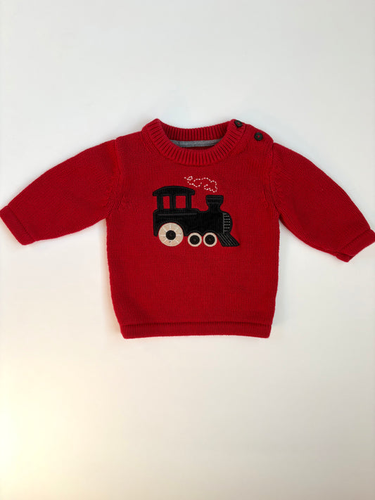 Vintage Oshkosh Y2K Train Sweater Size 6 months