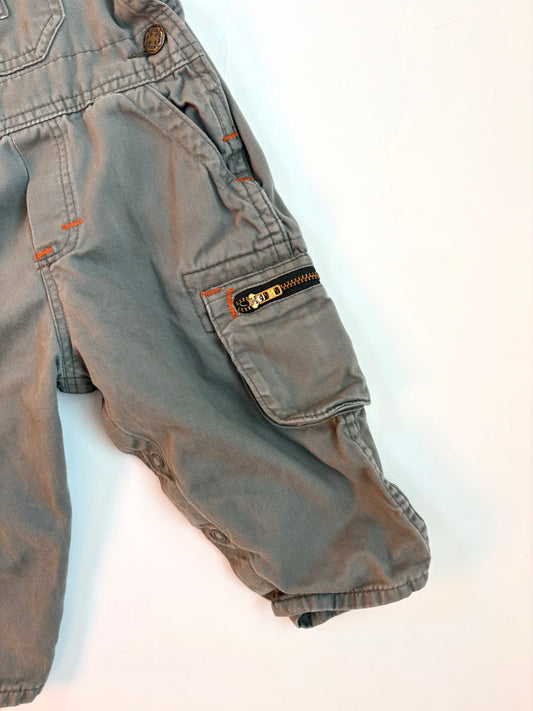 Vintage 90s Olive Work Overalls Size 18 months