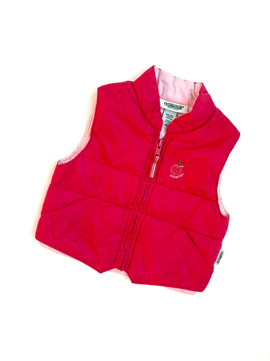 Vintage Oshkosh Y2K Puffy Apple Vest Size 6-12 months