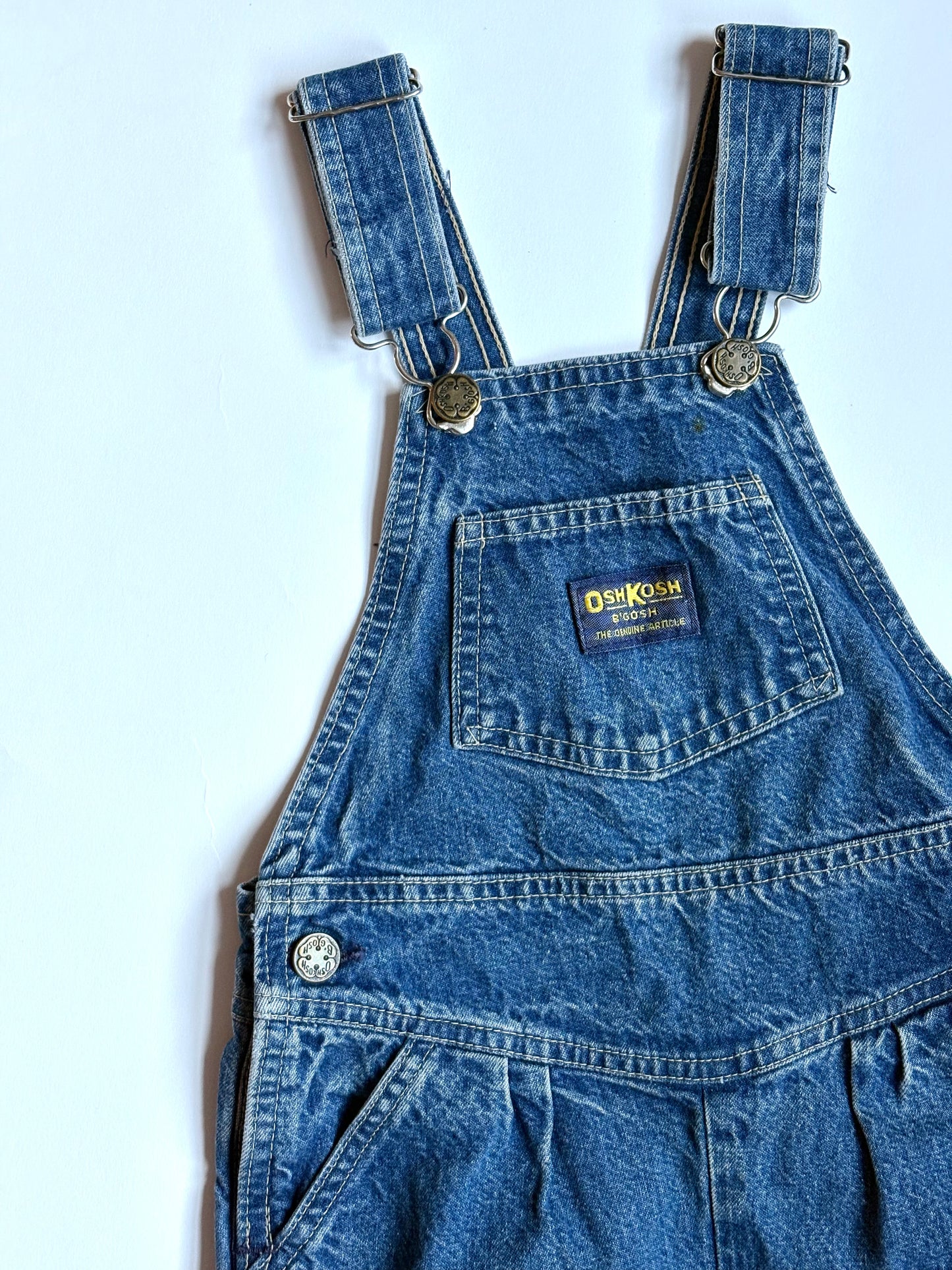 Vintage 80s Oshkosh Denim Overalls w/ TCV Patches Size 6