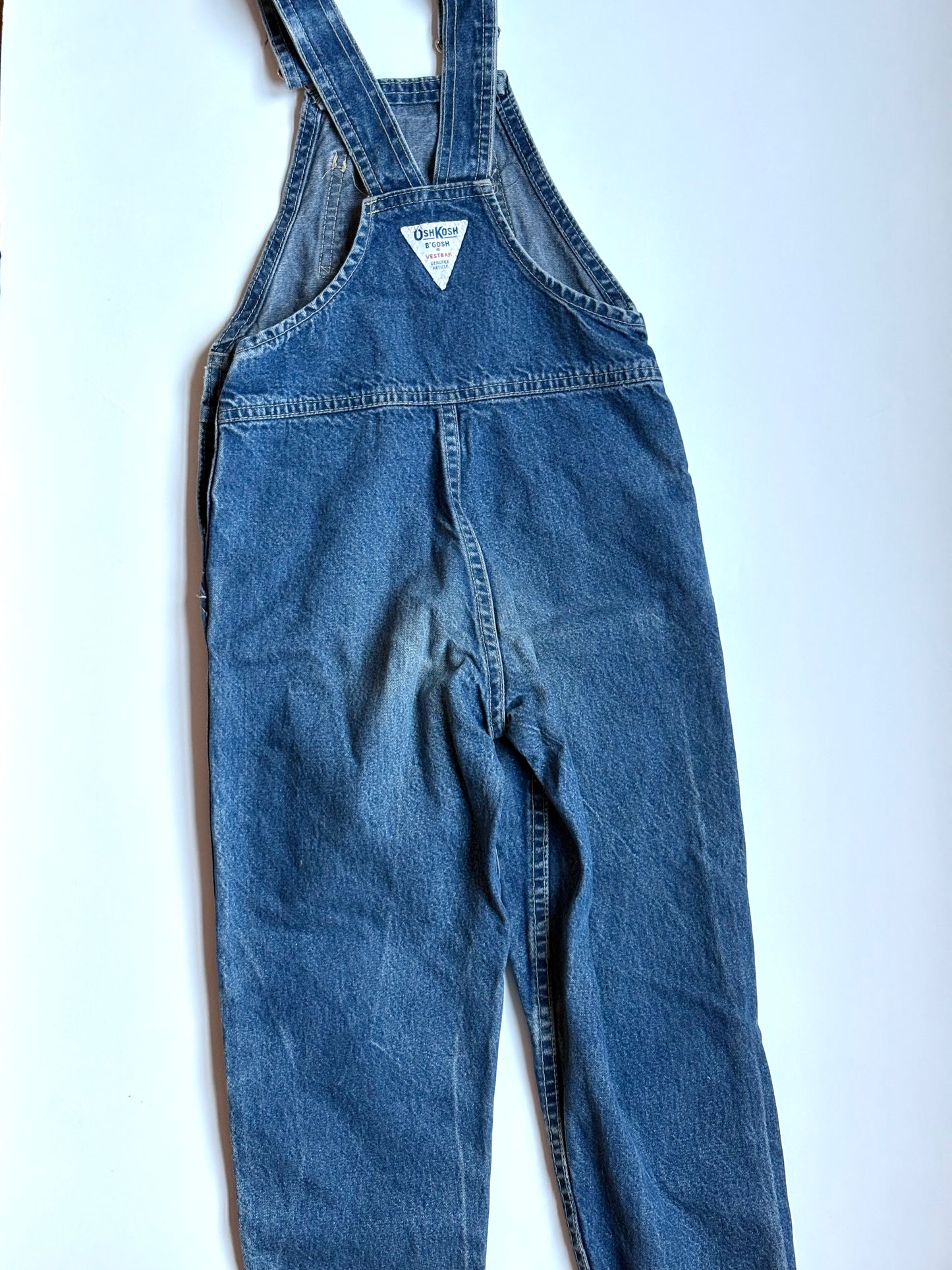 Vintage 80s Oshkosh Denim Overalls w/ TCV Patches Size 6