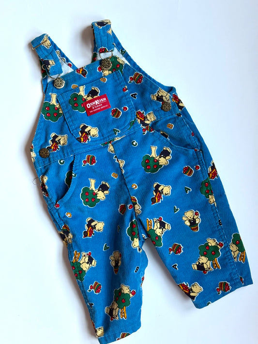 Vintage 90s ABC Apple & Bears Corduroy Overalls Size 6-9 months