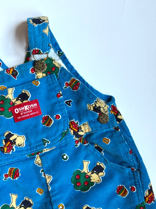 Vintage 90s ABC Apple & Bears Corduroy Overalls Size 6-9 months
