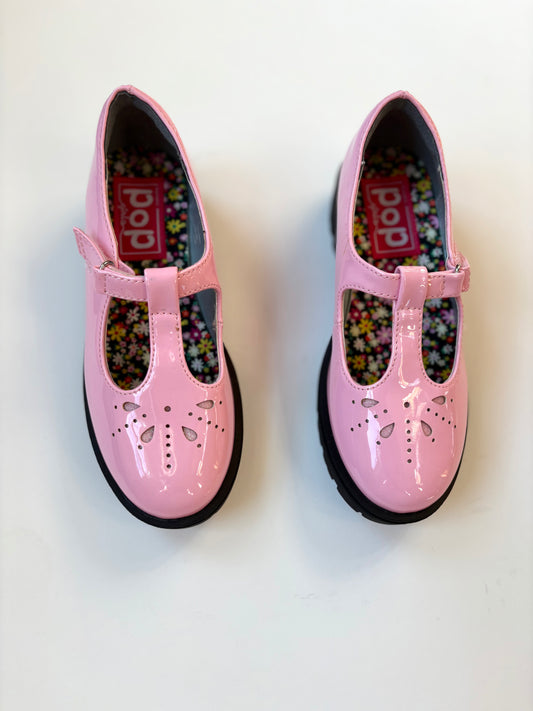 Pop Girls Chunky Patent Leather Mary Janes Size 1M