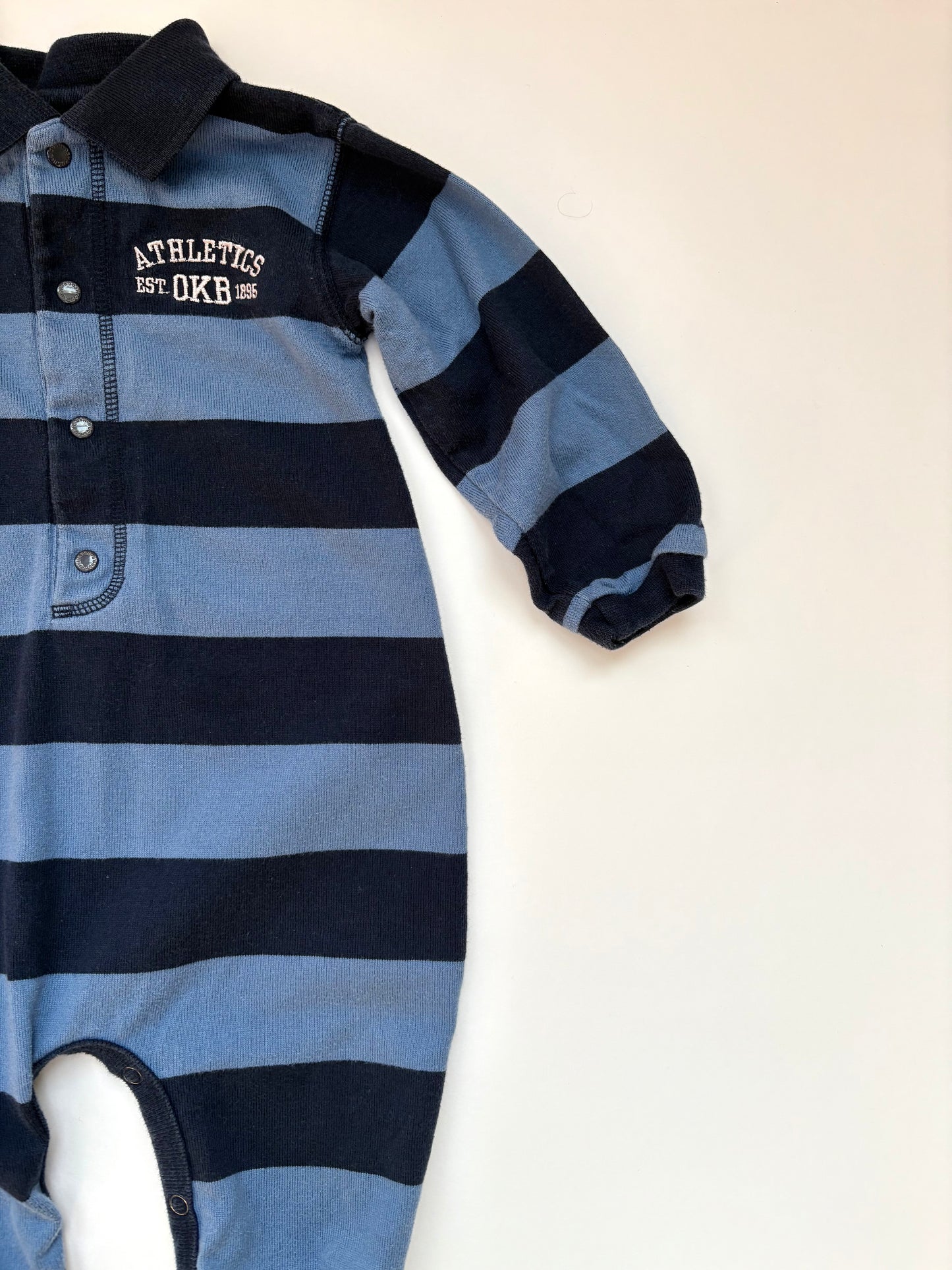 Vintage 90s Oshkosh Rugby Stripe Romper Size 24 months