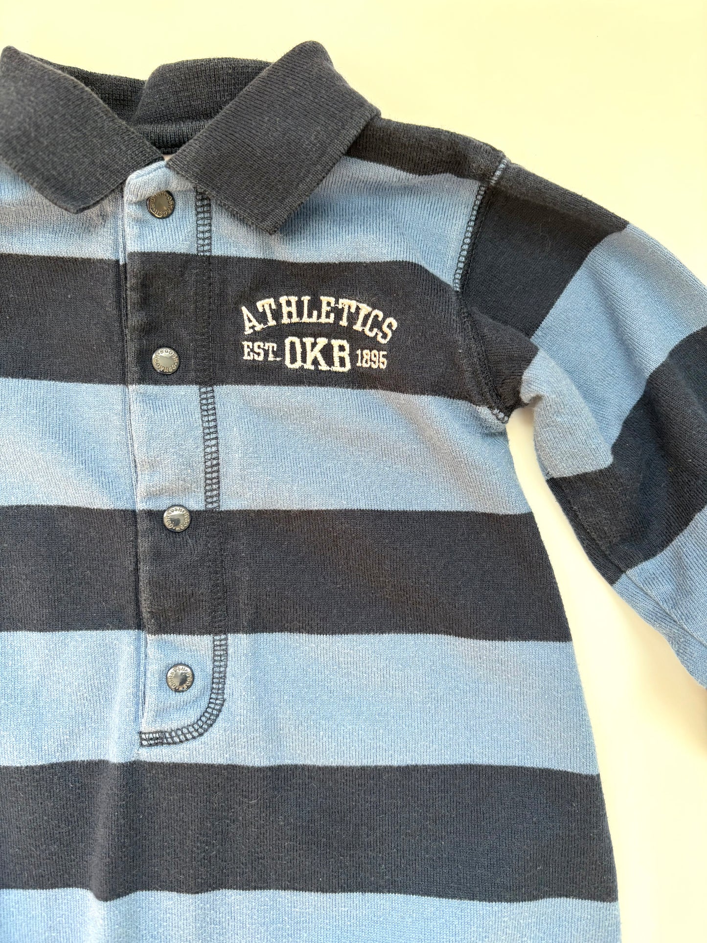 Vintage 90s Oshkosh Rugby Stripe Romper Size 24 months