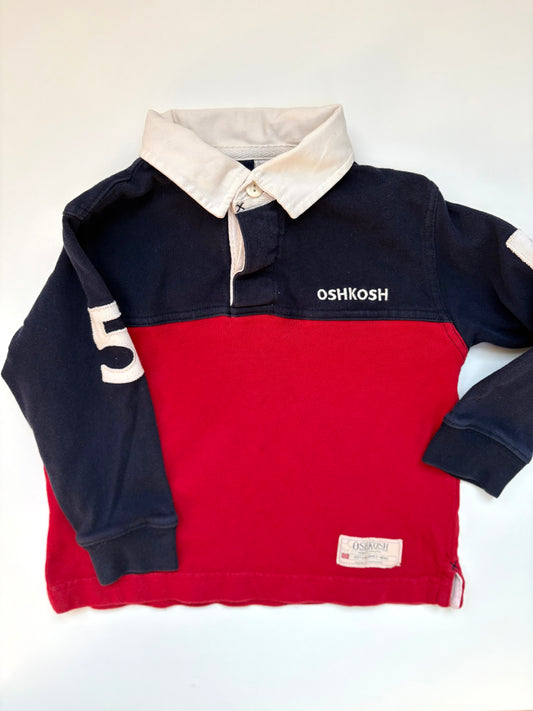 Vintage Y2K Oshkosh Red and Blue Block Color Rugby Size 4T
