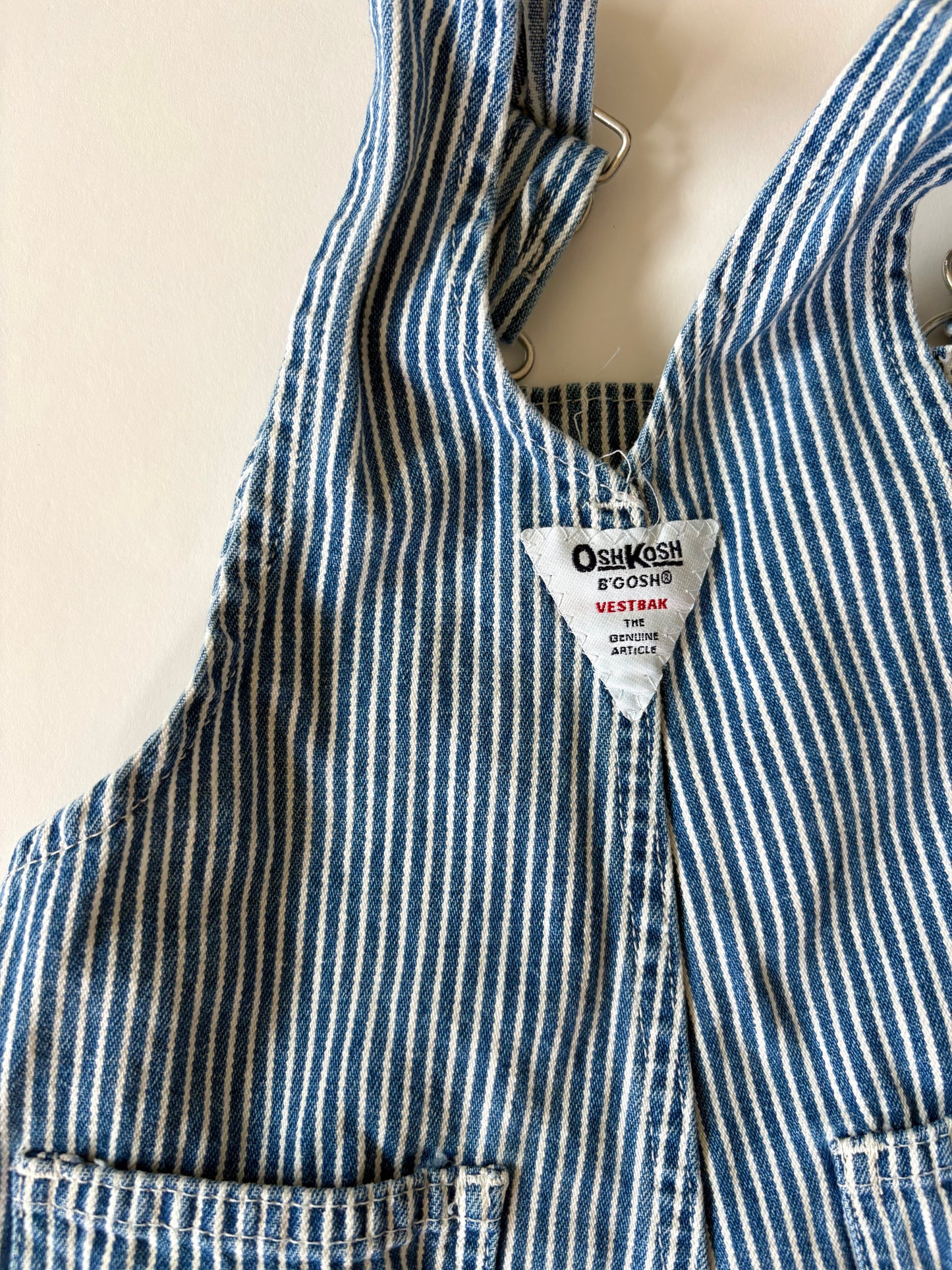 Vintage 90s Oshkosh Railroad Stripe Overalls Size 2T