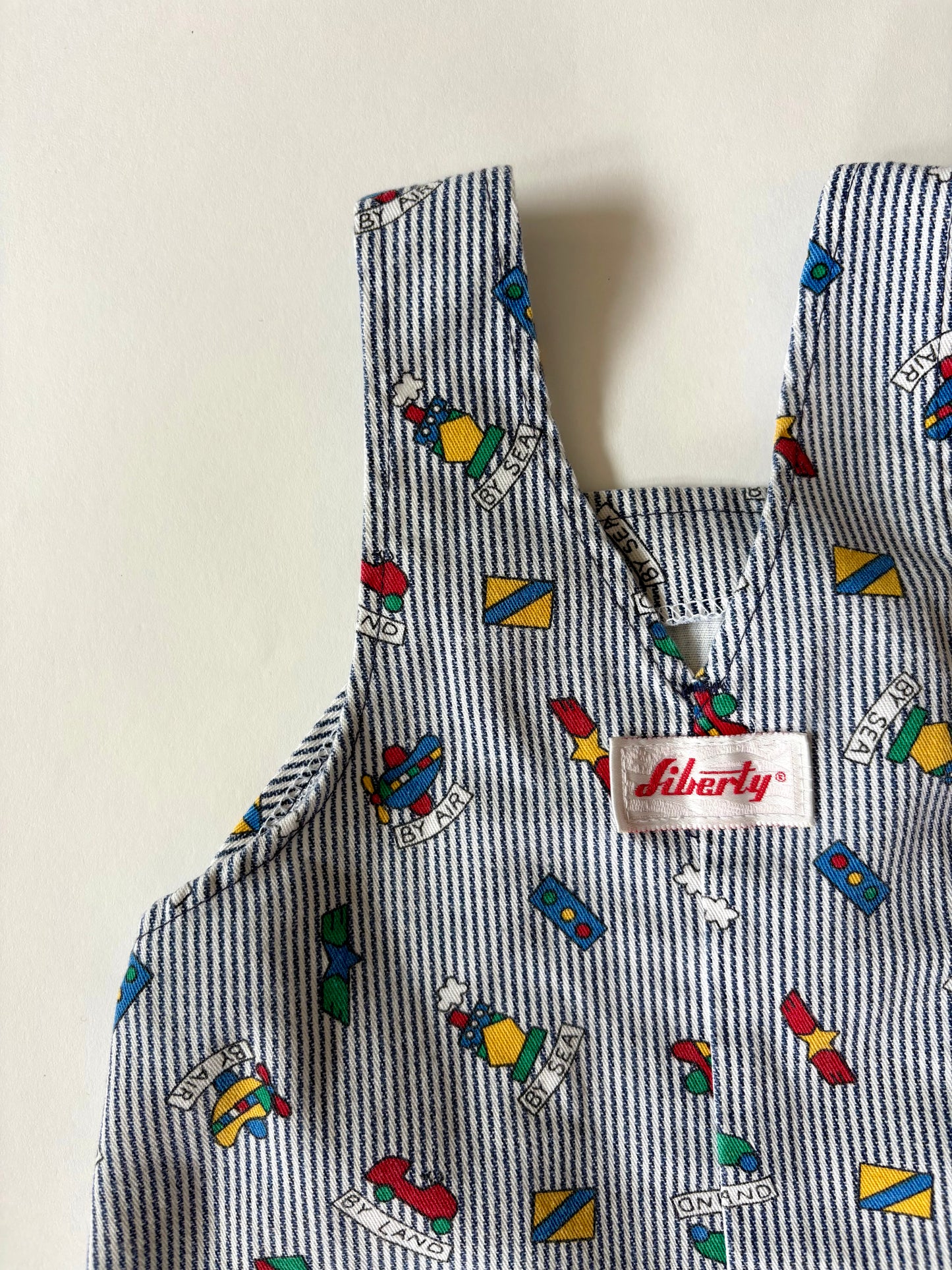 Vintage 90s Liberty Cuffed Transportation Overalls Size 9 months
