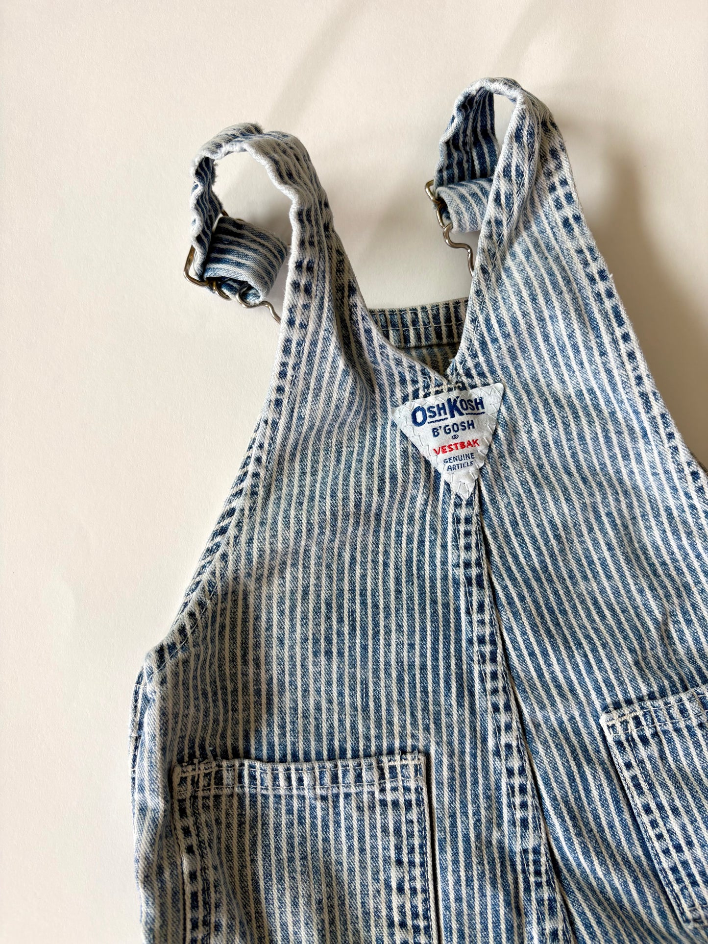 Vintage 80s Oshkosh Railroad Stripe Overalls Size 12 months